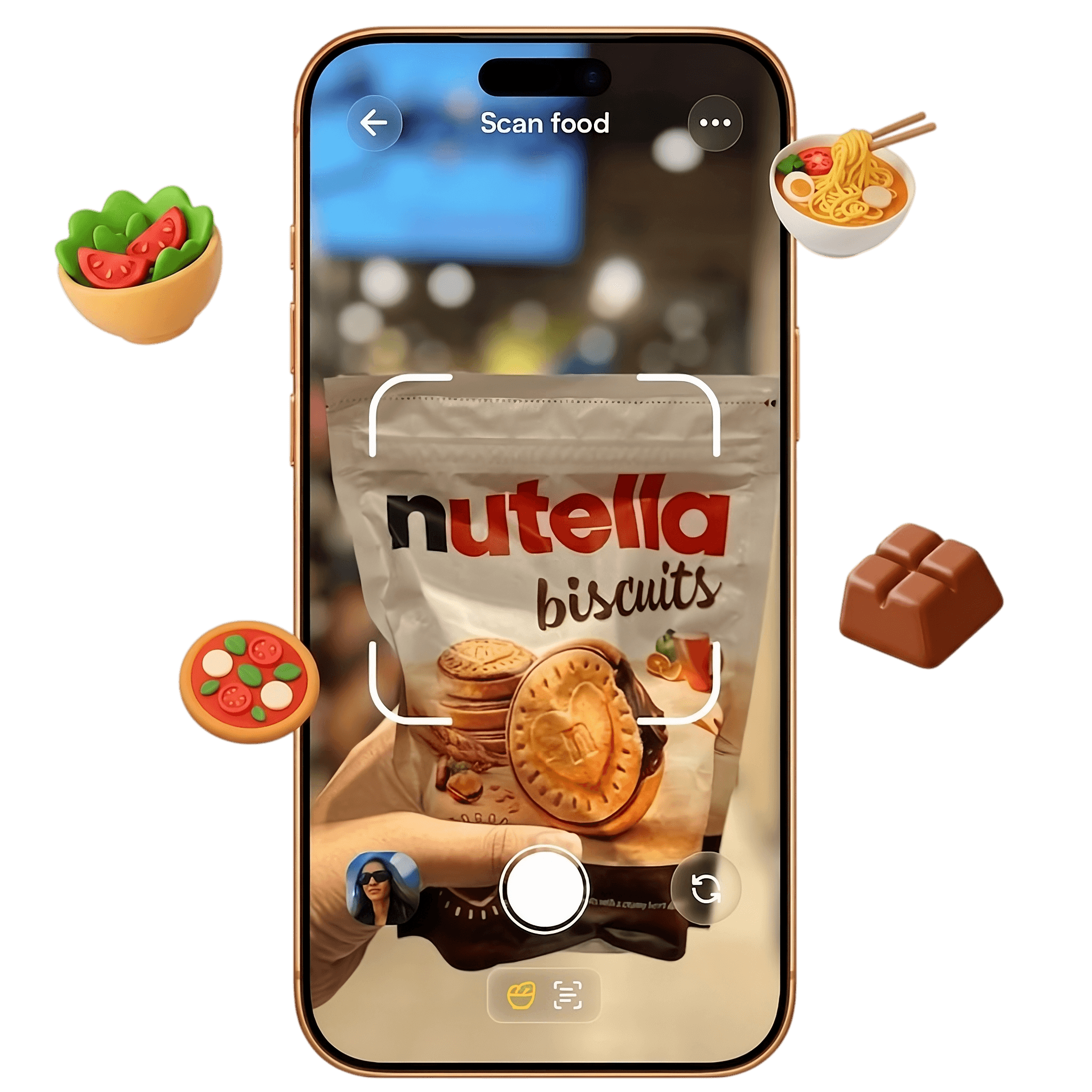 Foodlens fotografiando un producto para registrar sus calorías